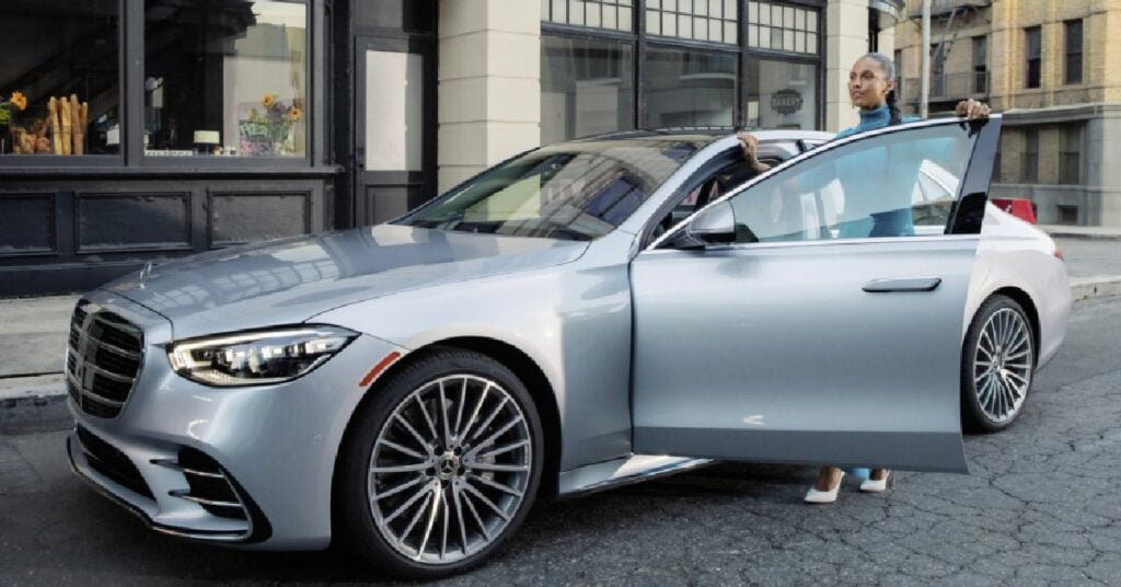 Alicia Keys with her Mercedes-Benz S-Class