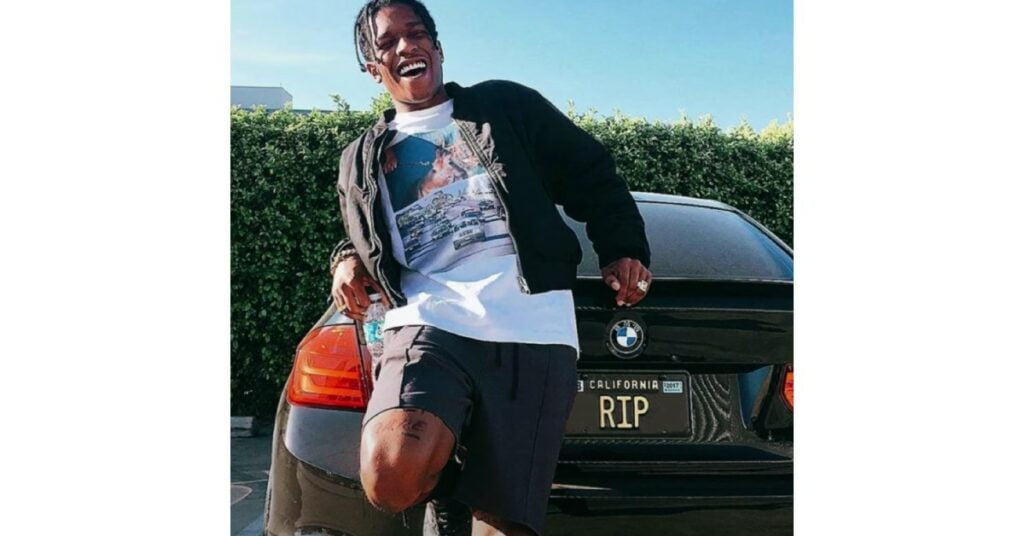 ASAP Rocky with his BMW 5 Series