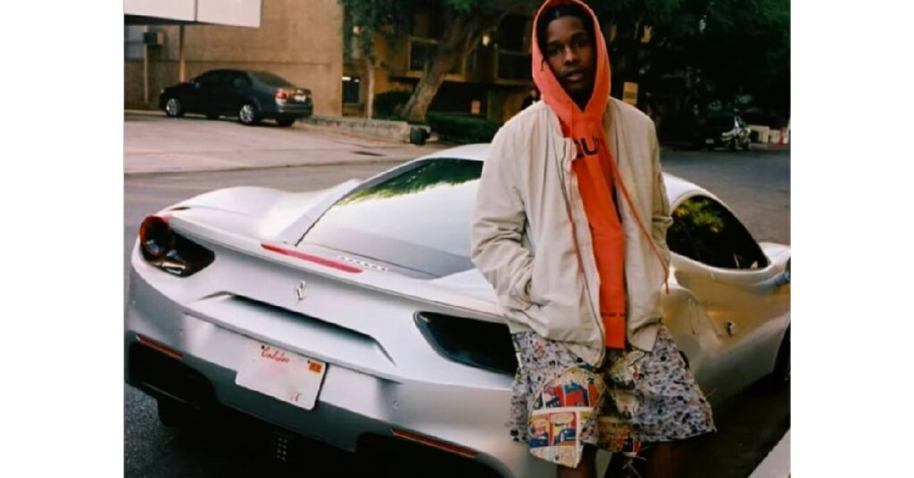 ASAP Rocky with his Ferrari 488 GTB