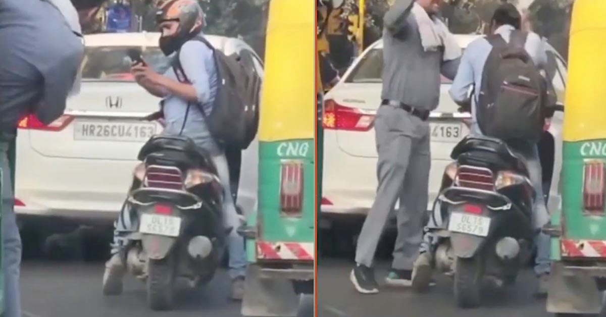 Auto Driver Beats Biker Who Took His Photo