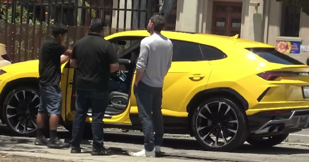 Ben Affleck with his Lamborghini Urus