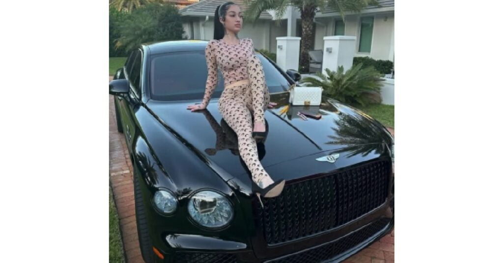 Bhad Bhabie with her Bentley Flying Spur