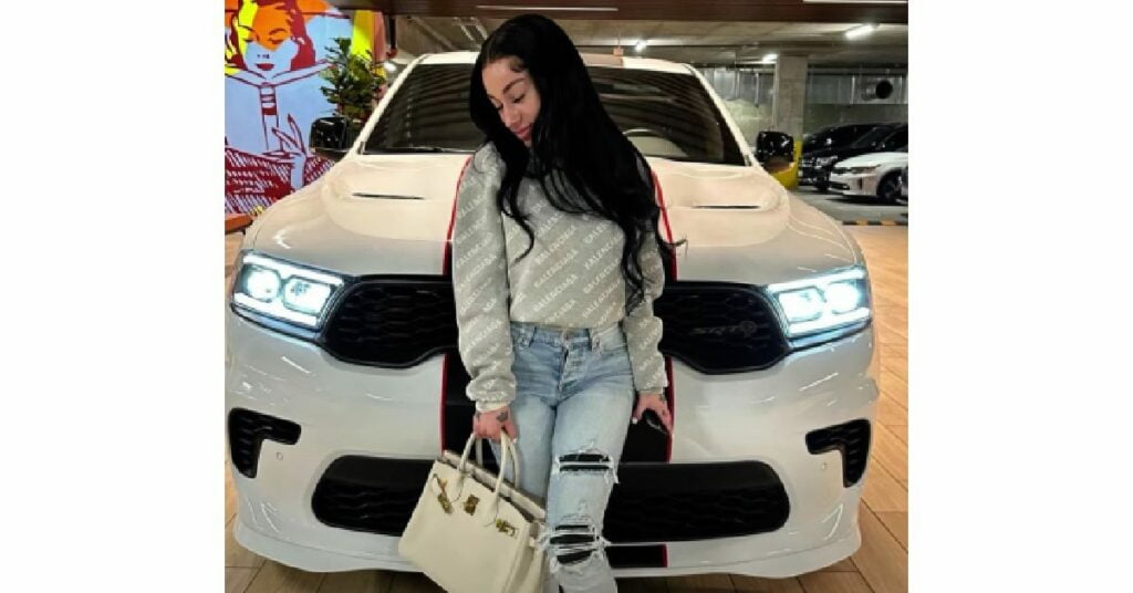 Bhad Bhabie with her Dodge Durango SRT Hellcat