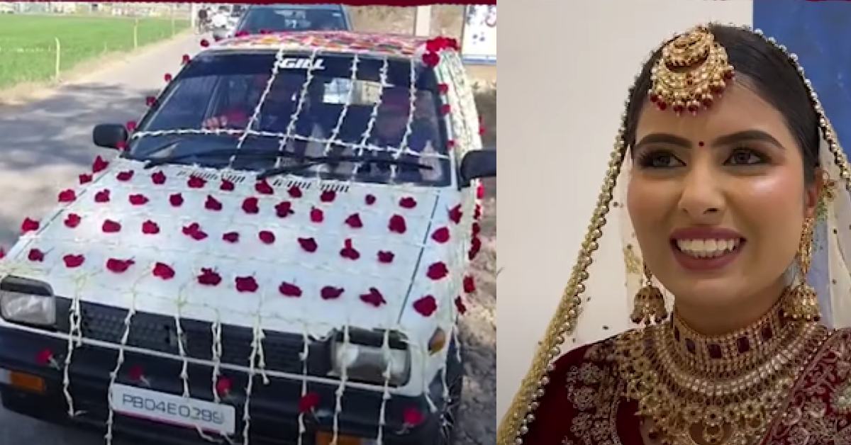 Groom Takes Bride Home in Maruti 800