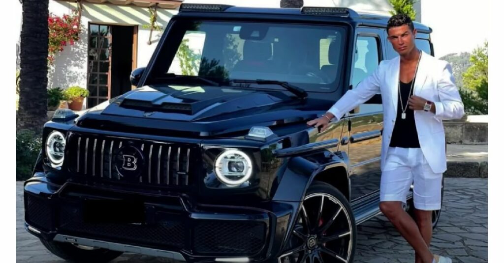 Cristiano Ronaldo with his Mercedes G-Wagon