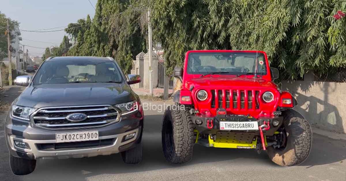 ford endeavour vs modified mahindra thar