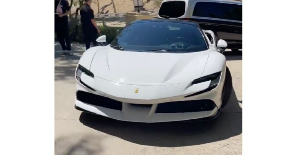 French Montana with his Ferrari SF90