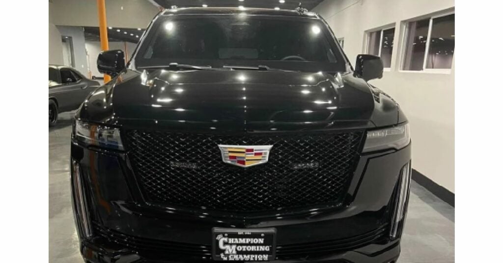 Gervonta Davis with his Cadillac Escalade ESV