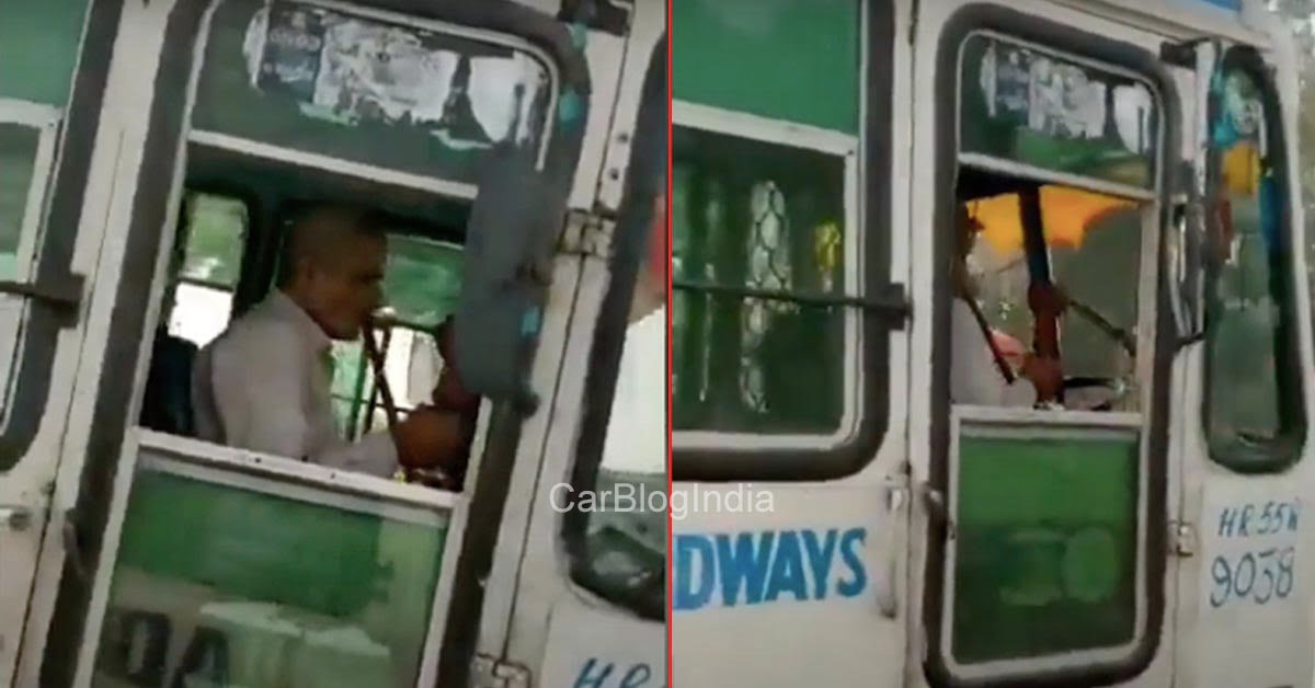 Haryana Roadways Bus Driver Smokes Hookah While Driving