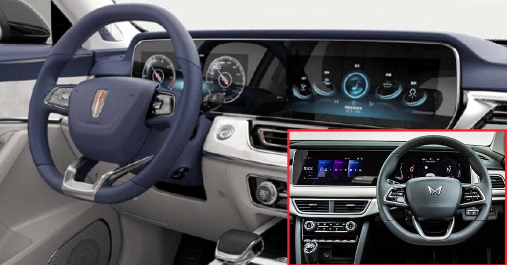 The interior of Hongqi HS5 has an uncanny resemblance with Mahindra XUV700