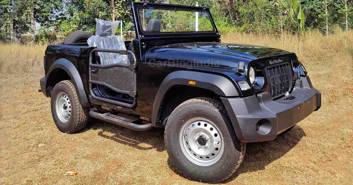 jeep willys open top mahindra thar front three quarters