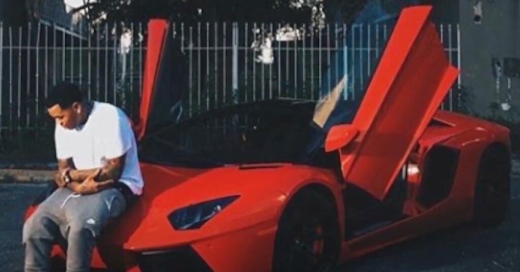 Kevin Gates with his Lamborghini Aventador