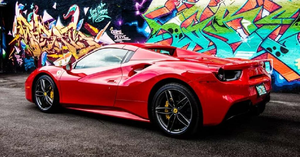 Kevin Hart with his Ferrari 488 Spider