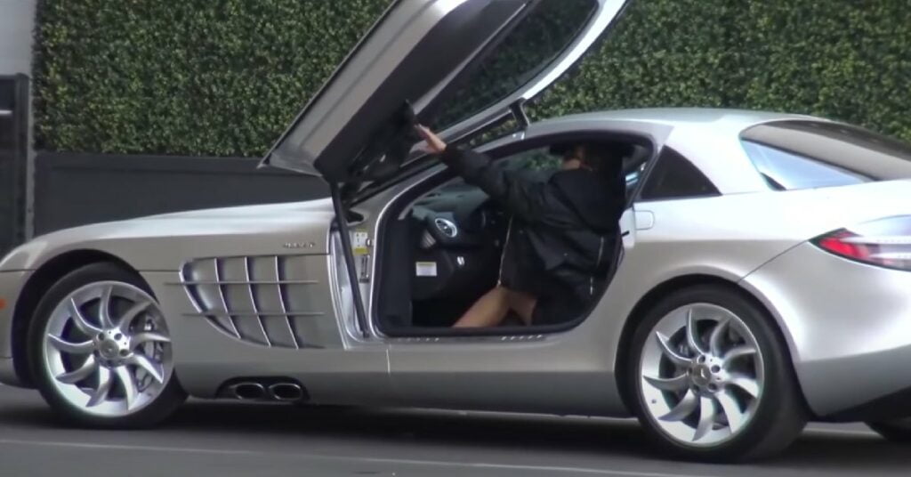 Kim Kardashian with her Mercedes SLR McLaren