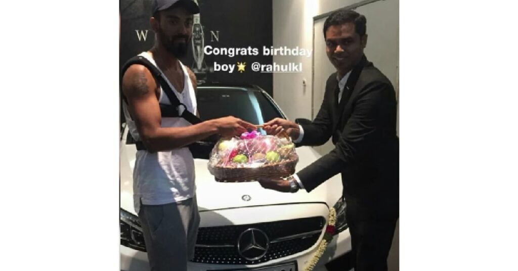 KL Rahul with his Mercedes-Benz AMG C43