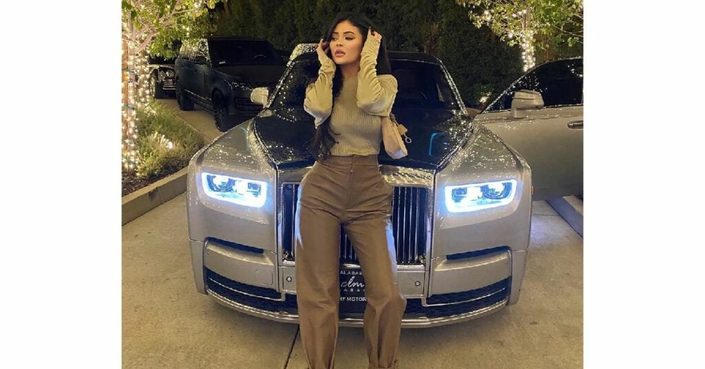 Kylie Jenner with her Rolls Royce