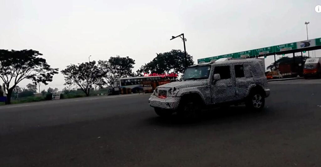 Mahindra Thar 5-door spied on a highway run on the outskirts of Chennai
