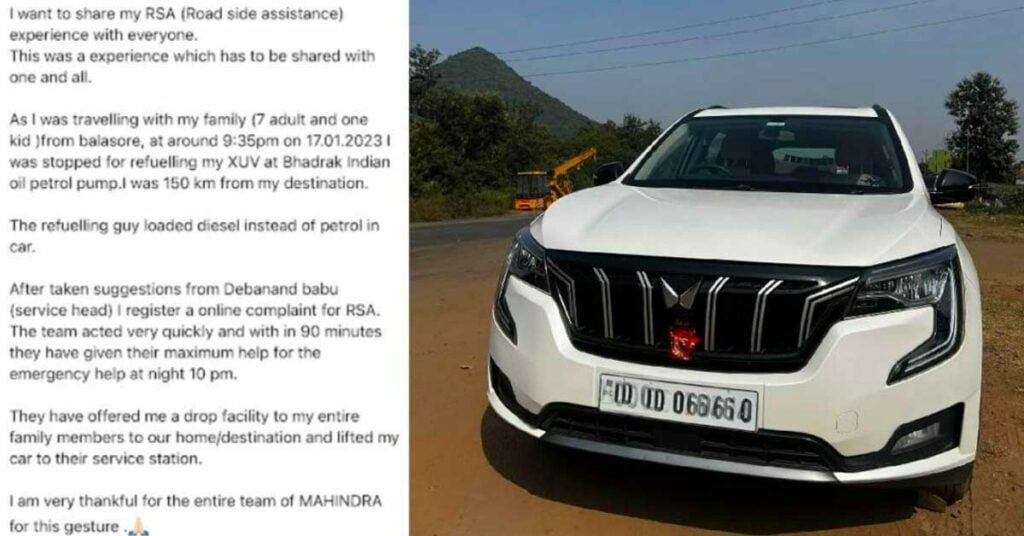 Mahindra XUV700 Filled with Diesel Instead of Petrol