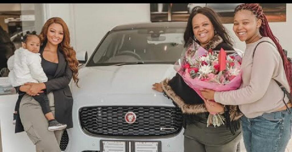 Mihlali Ndamase Gifts her Mom a Jaguar XE