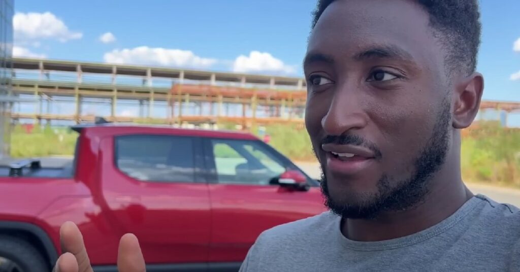 MKBHD with his Rivian R1T