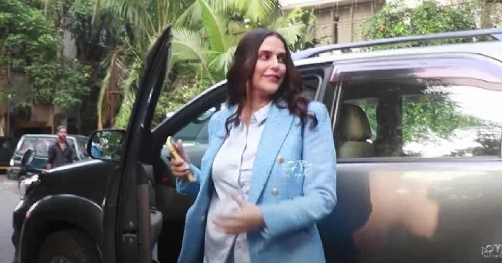 Neha Dhupia with Toyota Fortuner