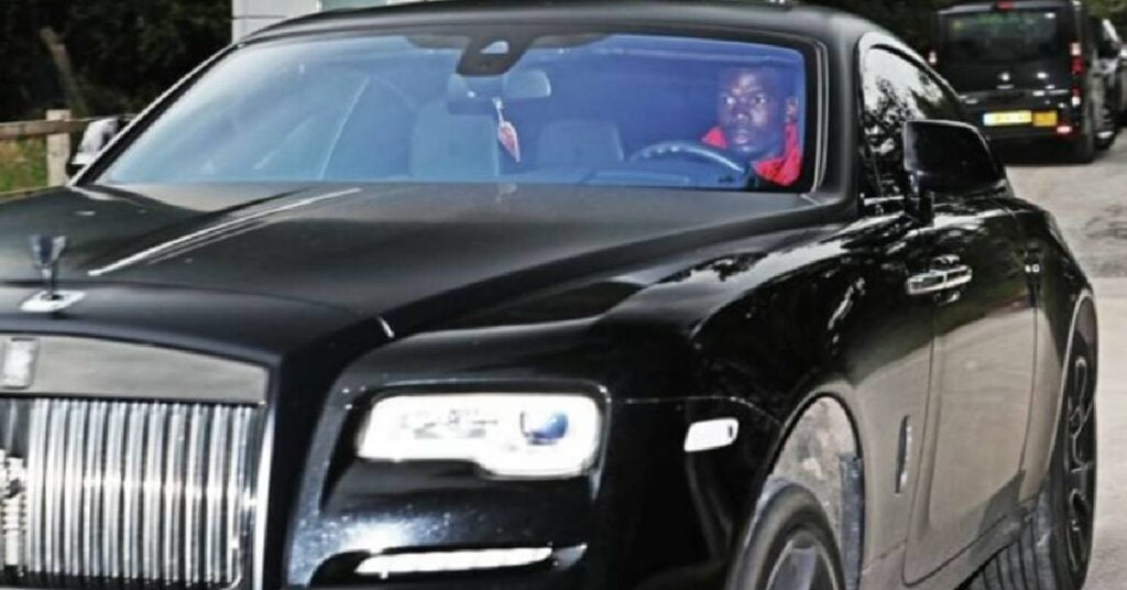 Paul Pogba with his Rolls Royce Wraith
