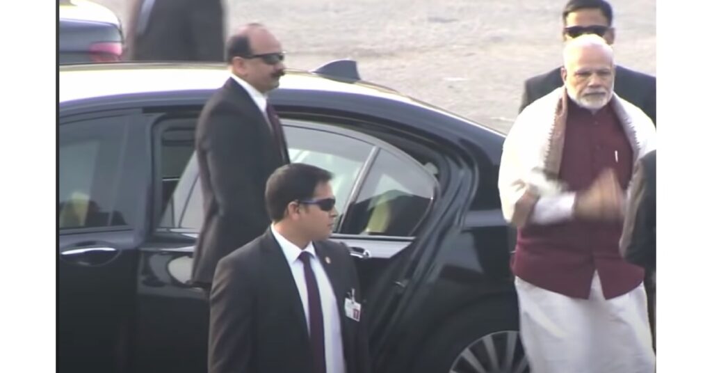 PM Narendra Modi with his BMW 760Li Hi-Security