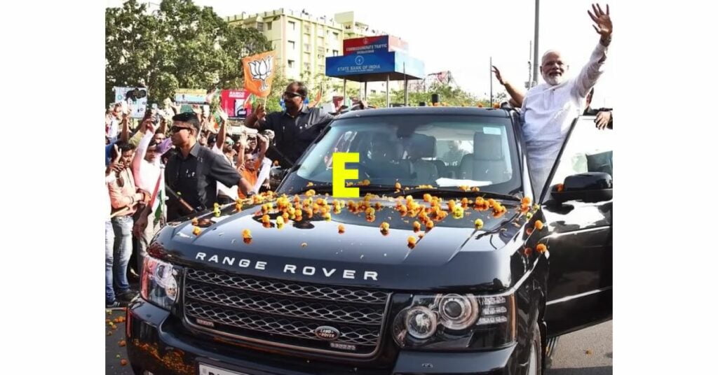 PM Narendra Modi with his Range Rover Sport HSE