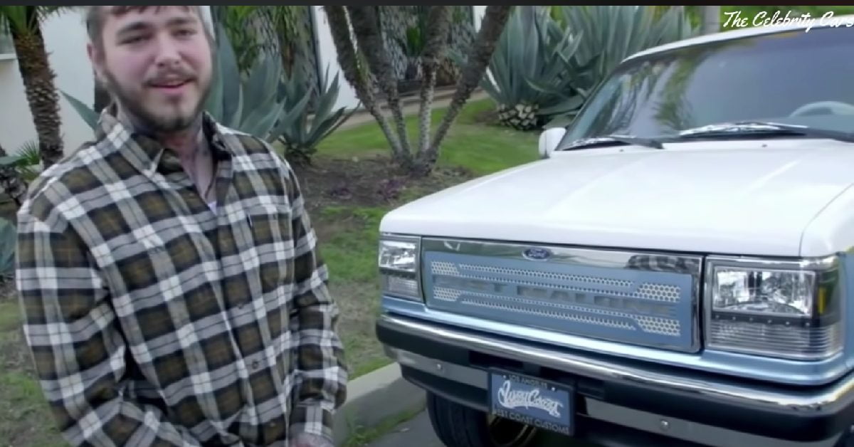 Post Malone with his 1992 Ford Explorer