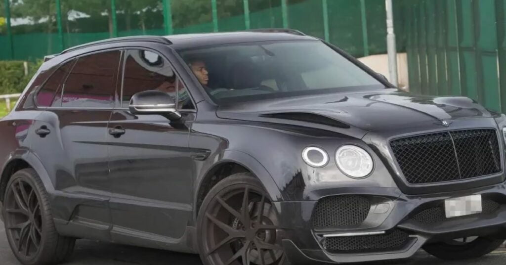 Raheem Sterling with his Bentley Bentayga