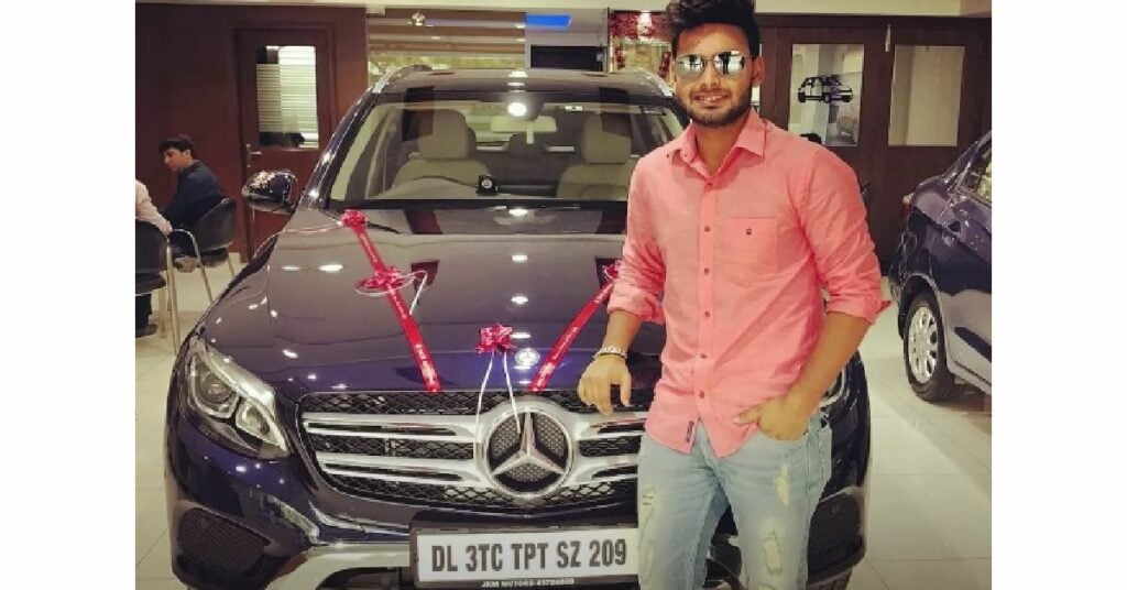 Rishabh Pant with his Mercedes GLC 220d 4MATIC