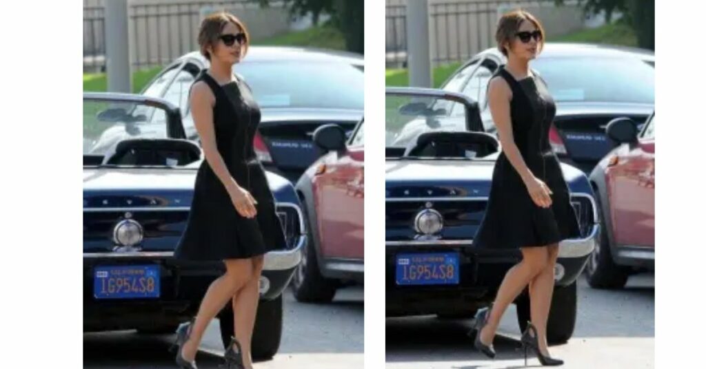 Salma Hayek with her 1968 Mustang GT Convertible