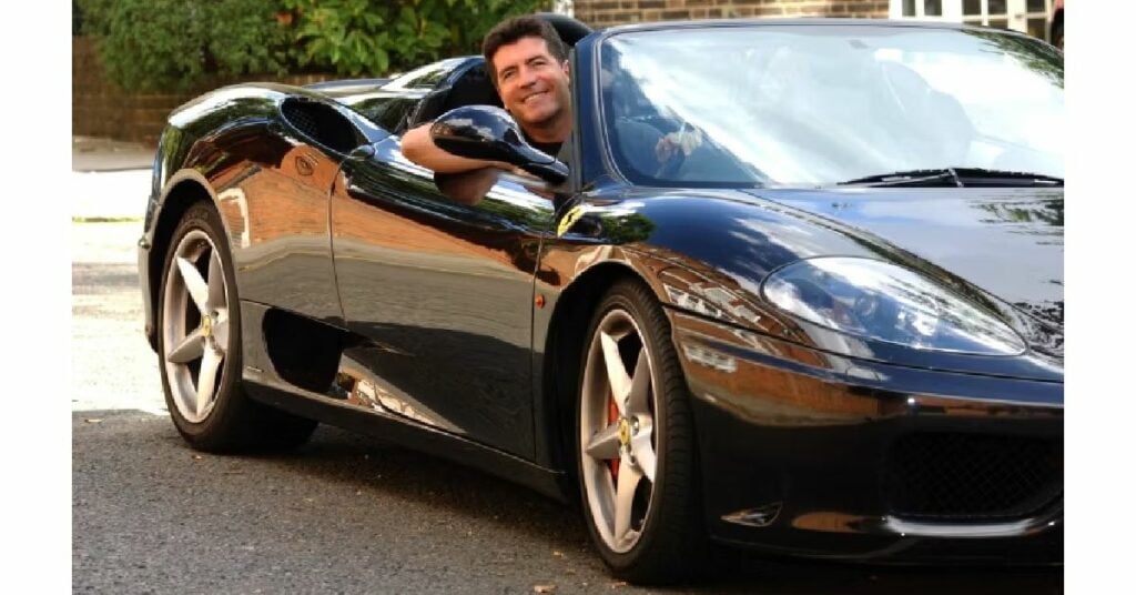 Simon Cowell with his Ferrari 360