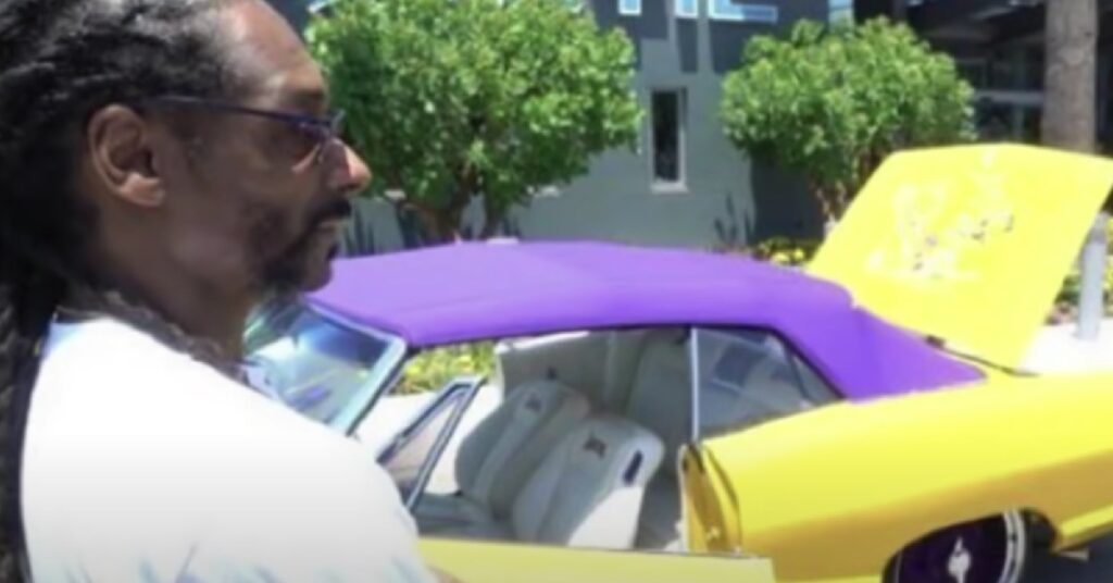 Snoop Dog with his 1966 Pontiac Parisienne Lakers Edition