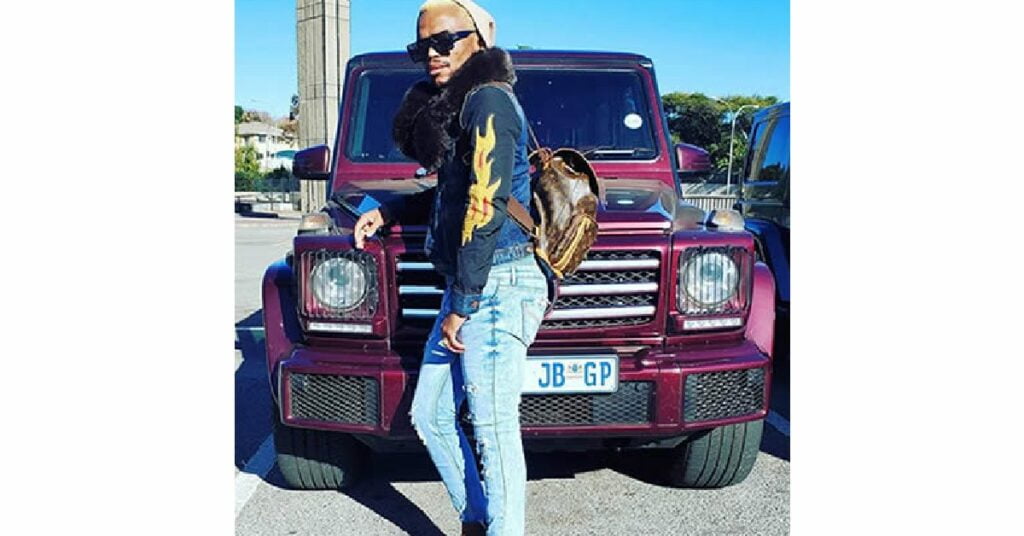 Somizi Mhlongo with his Mercedes G-Wagon