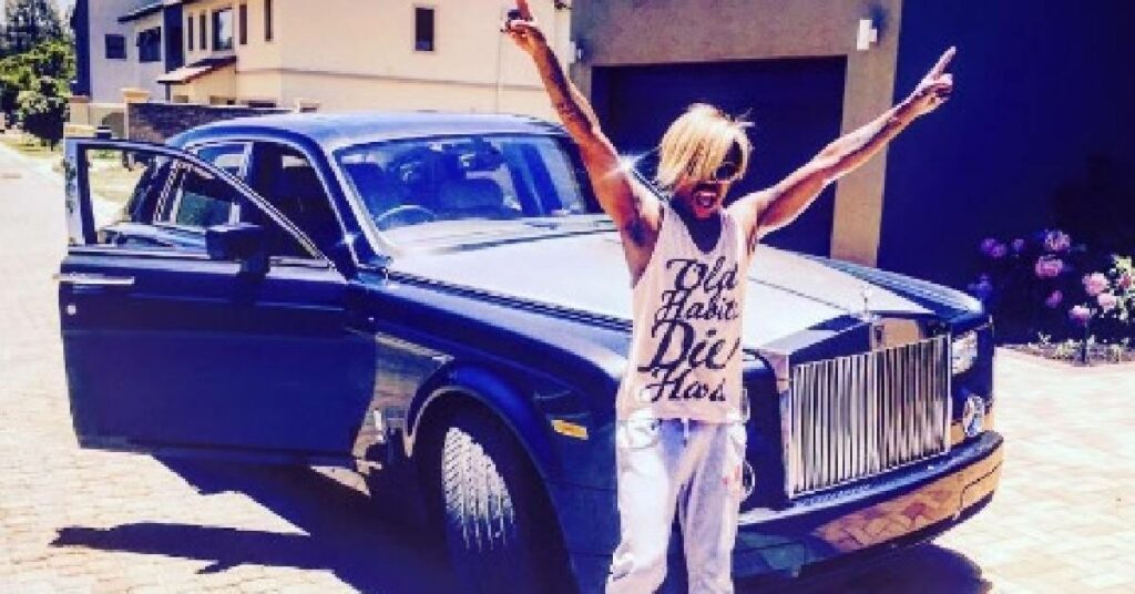 Somizi Mhlongo with his Rolls Royce