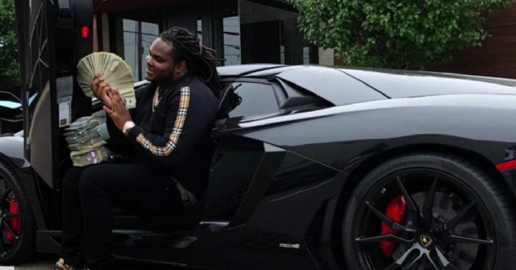 Tee Grizzley with His Lamborghini Aventador