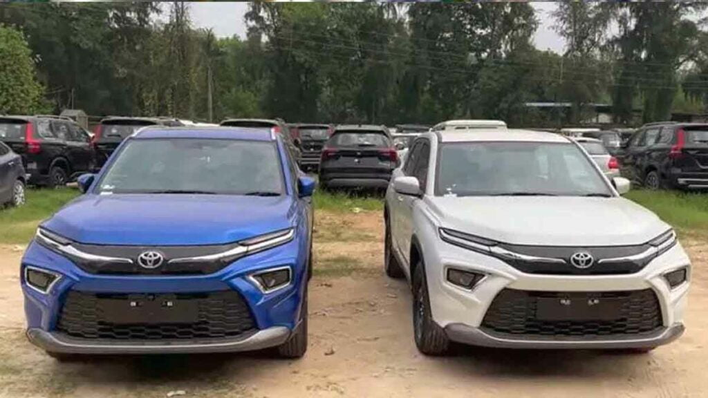 Toyota HyRyder CNG at dealership stockyard.