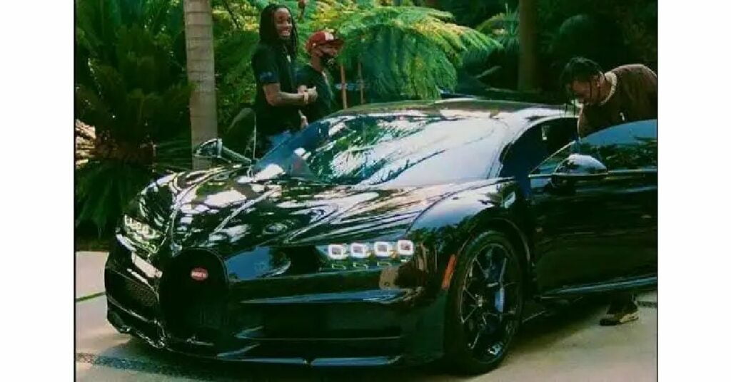 Travis Scott with his Bugatti Chiron