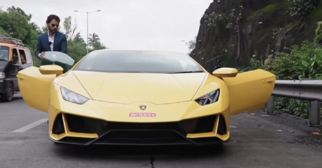 Anupam Mittal with his Lamborghini Huracan