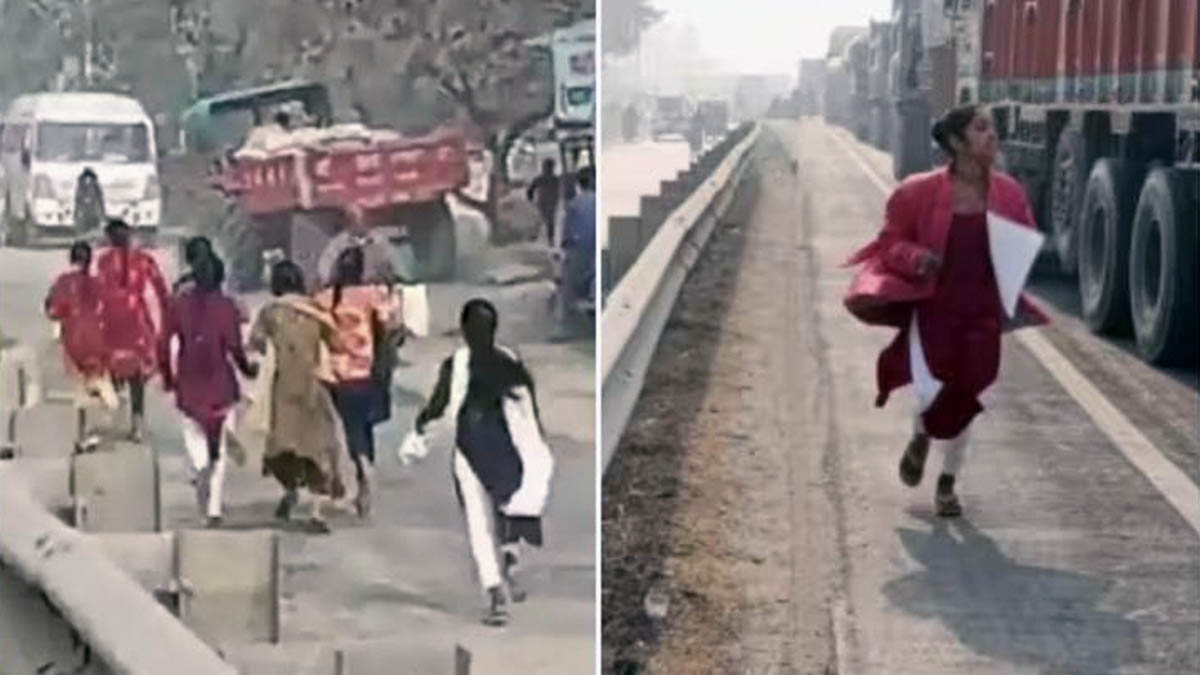 bihar girls run 2 km highway exam centre