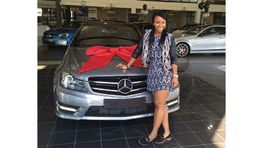 Boity Thulo with Her Mercedes Car