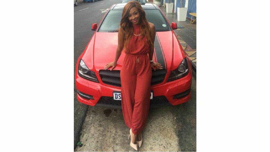 Boity Thulo with Her Mercedes Amg