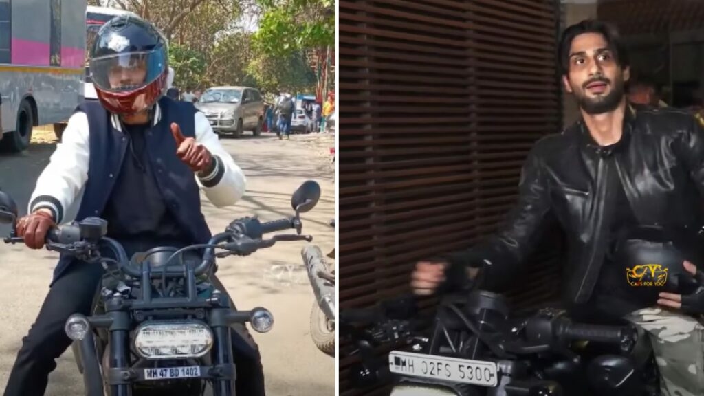 Siddhant Chaturvedi Prateik Babbar with Harley Davidson Sportster S