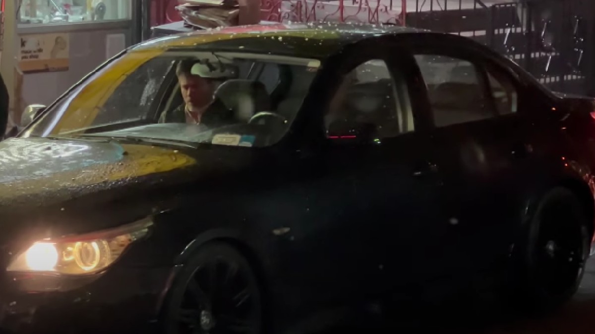 Brad Pitt and George Clooney Drift a BMW