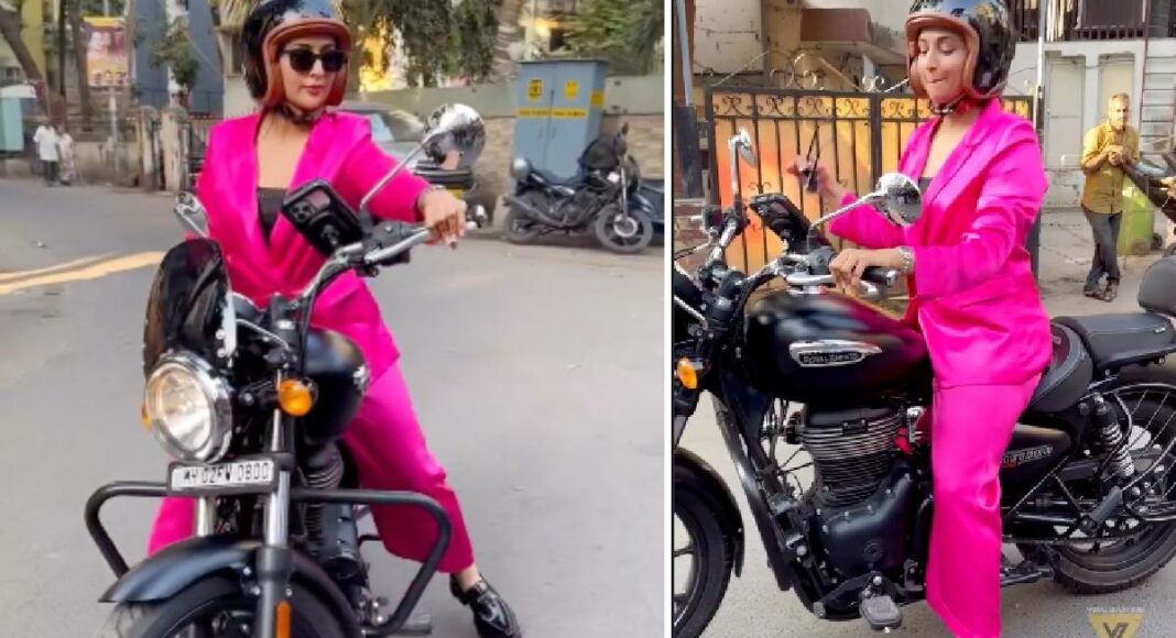 Divyanka Tripathi with RE Meteor 350