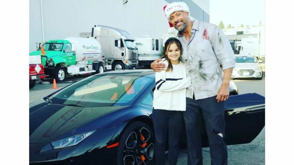 Dwayne The Rock Johnson with his Lamborghini Huracan