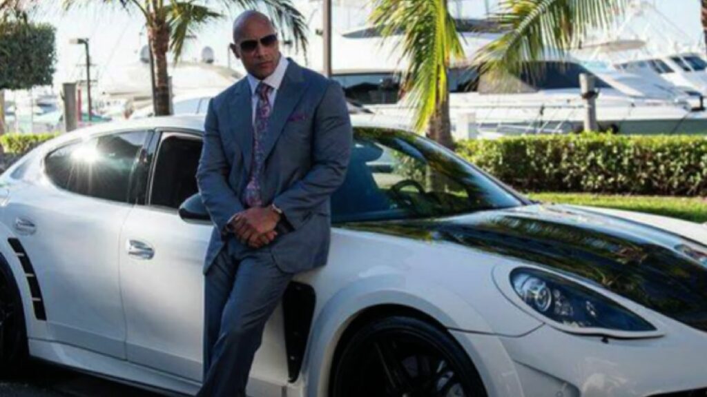 Dwayne The Rock Johnson with his Porsche Panamera Mansory