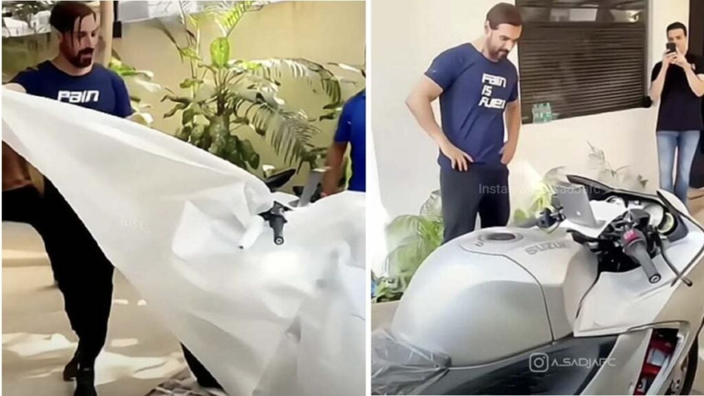 John Abraham Unwrapping His 2023 Suzuki Hayabusa