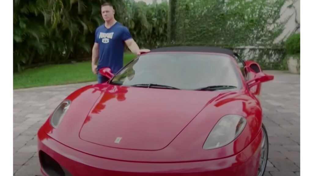 John Cena with his Ferrari